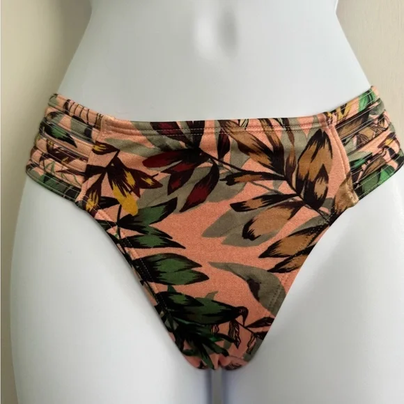 Athleta Green and Tan Leaf Bikini - Picture 4 of 8